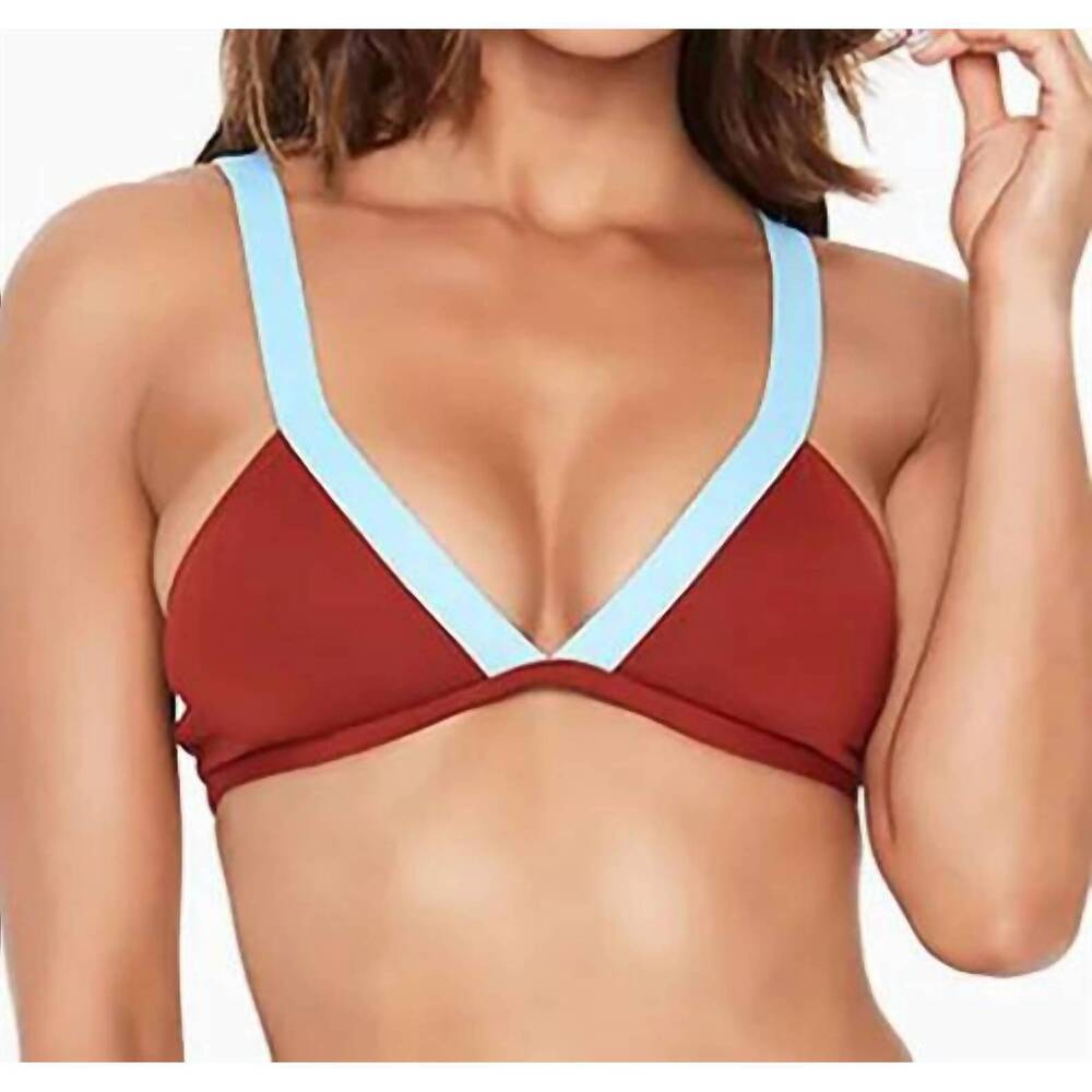 NEW L*SPACE farrah bikini top in redwood